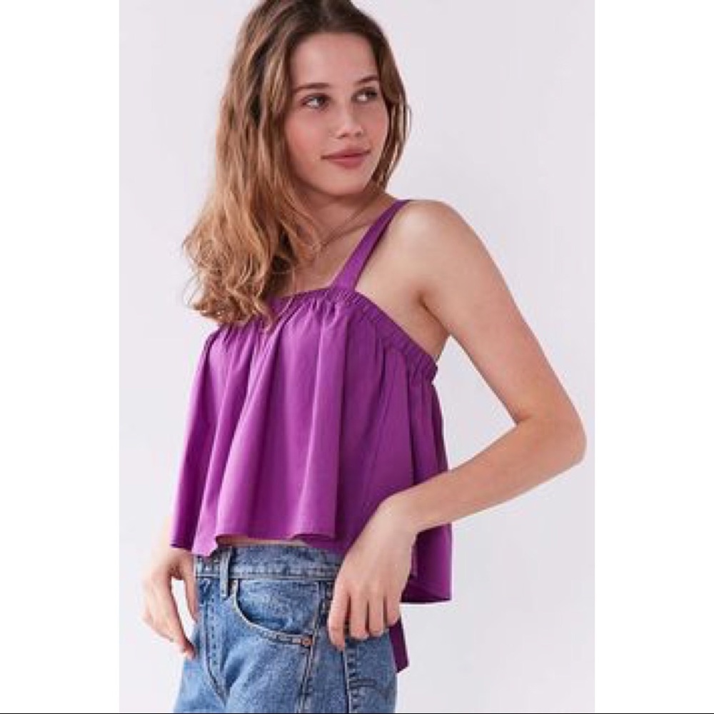 UO Kimchi Blue Poplin Tie-Back Tank Top